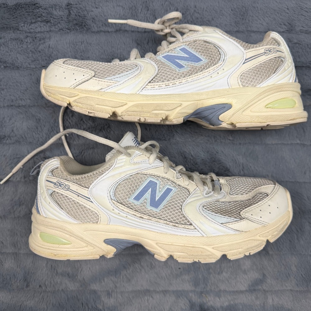 New Balance 530 Cream Light Blue Running Shoes U530NEA Mens 8 Womens 9.5